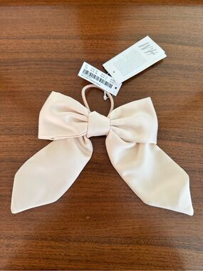 H&M Cream Satin Bow Hair Tie